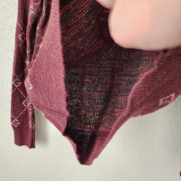 GIVENCHY SPORT x VINTAGE 80s maroon Logo Grapgic all over knit sweater rainbow L - Picture 5 of 9